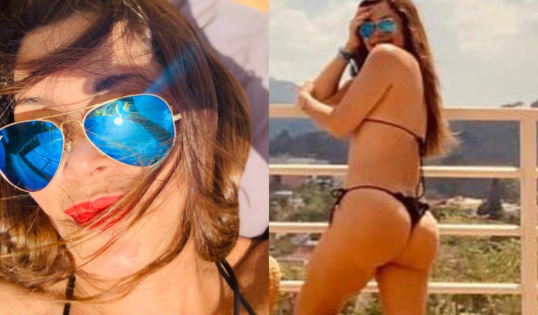 La foto de Gigi Zanchetta en micro-bikini negro que enloqueció a los chavistas, opositores y «salta talanqueras»