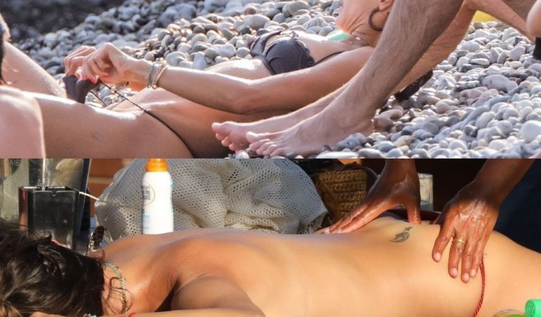 ¡Divina! Pillan a Alessandra Ambrosio con «calocha» y dejándose meter mano en las playas de Grecia