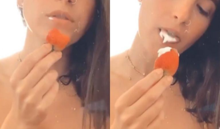 LaSirena69 paralizó Instagram utilizando fresas con crema