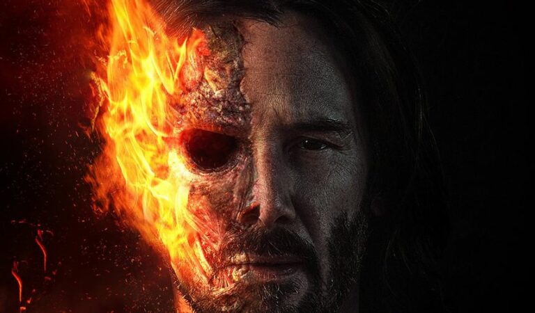 Keanu Reeves arde en el fuego del infierno como Ghost Rider en un increíble fan art del MCU