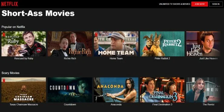 Netflix reúne una nueva categoría tras el sketch de Pete Davidson en Saturday Night Live sobre su preferencia por ver películas más cortas.