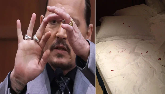 Las fotos de los muebles manchados de sangre de Johnny Depp presentadas en el juzgado