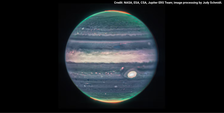 El telescopio espacial James Webb  captó imágenes nunca antes vistas del planeta Júpiter