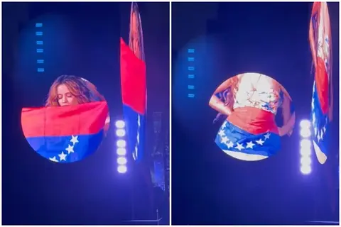 ¡Tremendo pelón! Camila Cabello confundió la bandera de Venezuela con la de Colombia