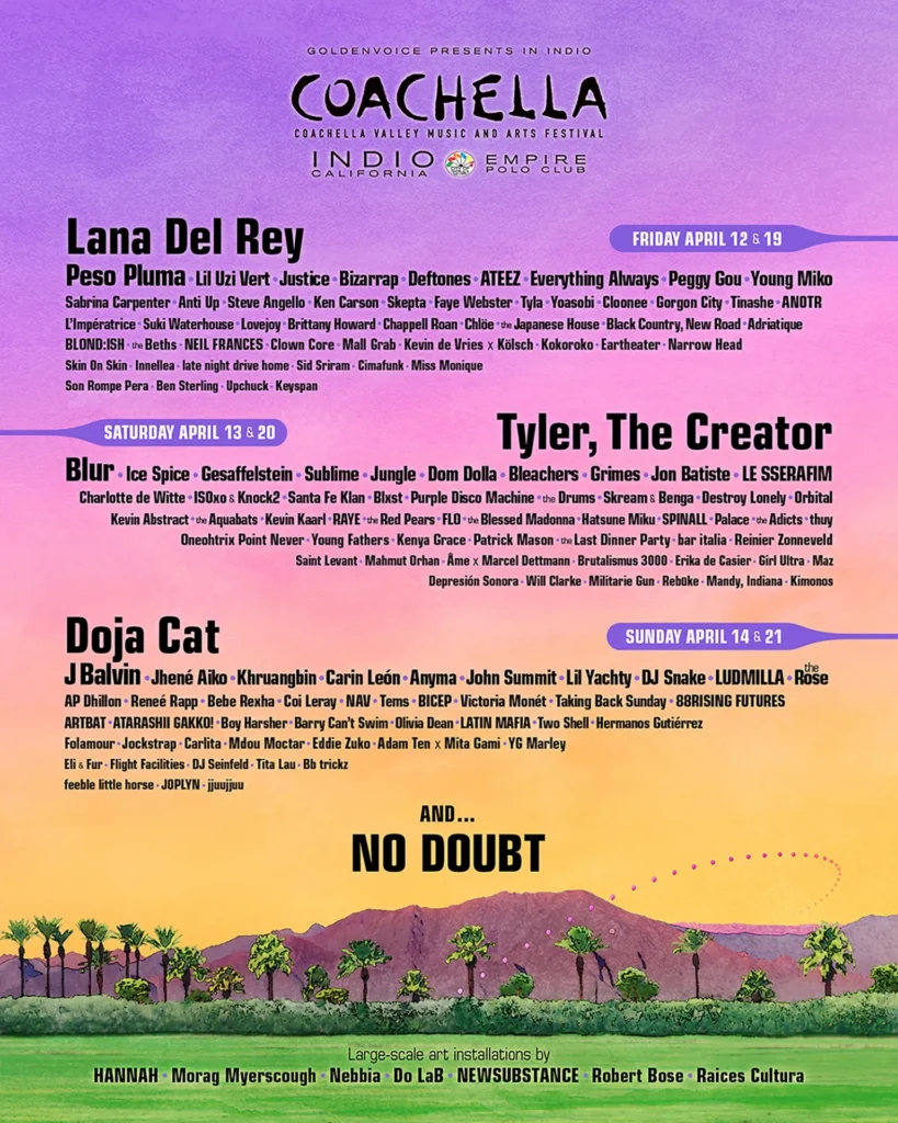 Lineup de Coachella 2024