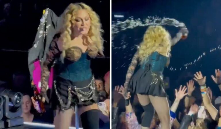 ¡¿Qué?! Madonna empapa a fans en pleno show