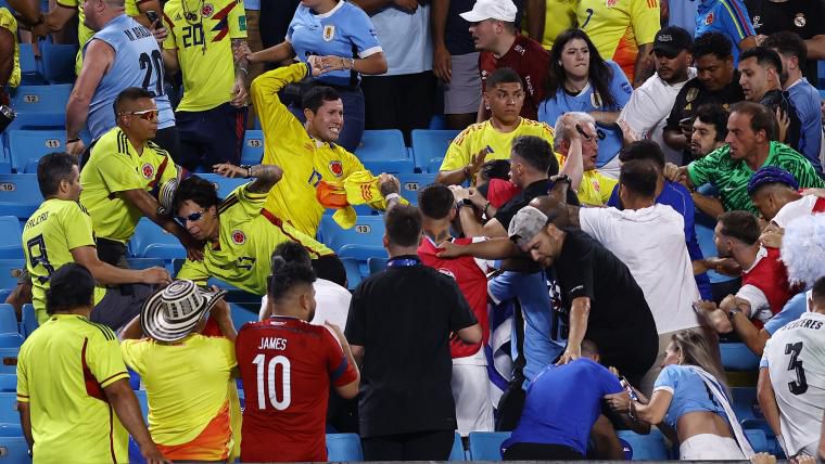 Escándalo en la Copa América por pelea en la tribuna entre la selección colombiana y jugadores de Uruguay