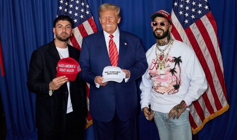 Los reguetoneros Anuel AA y Justin Quiles demuestran su apoyo a Trump en Pensilvania