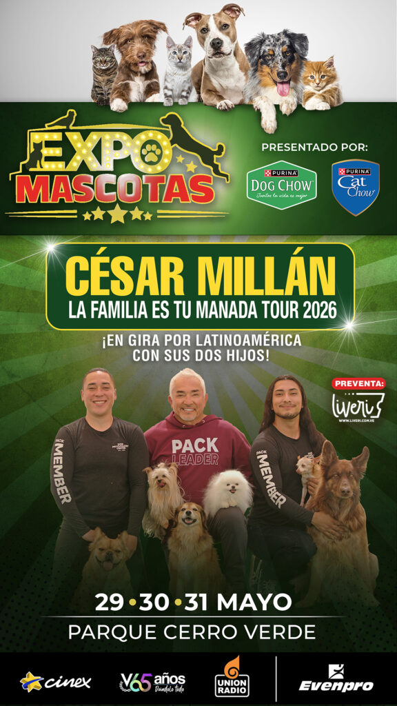 Expo Mascotas 2026 traerá a César Millán a Caracas con su show familiar en vivo Expo Mascotas 2026 traerá a César Millán a Caracas con su show familiar en vivo